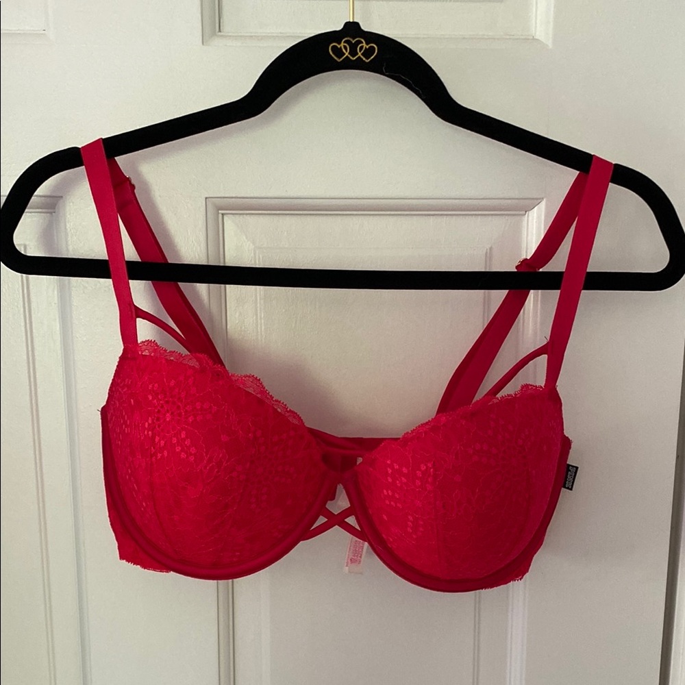 PINK Victoria's Secret Red Criss-Cross Bra